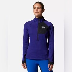 Mountain Hardwear WOMEN'S POLARTEC® POWER GRID™ HALF ZIP JACKET Purple Size XL